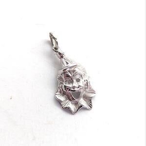 Vintage Estate 925 Sterling Silver Harlequin Clown Jester Charm Pendant